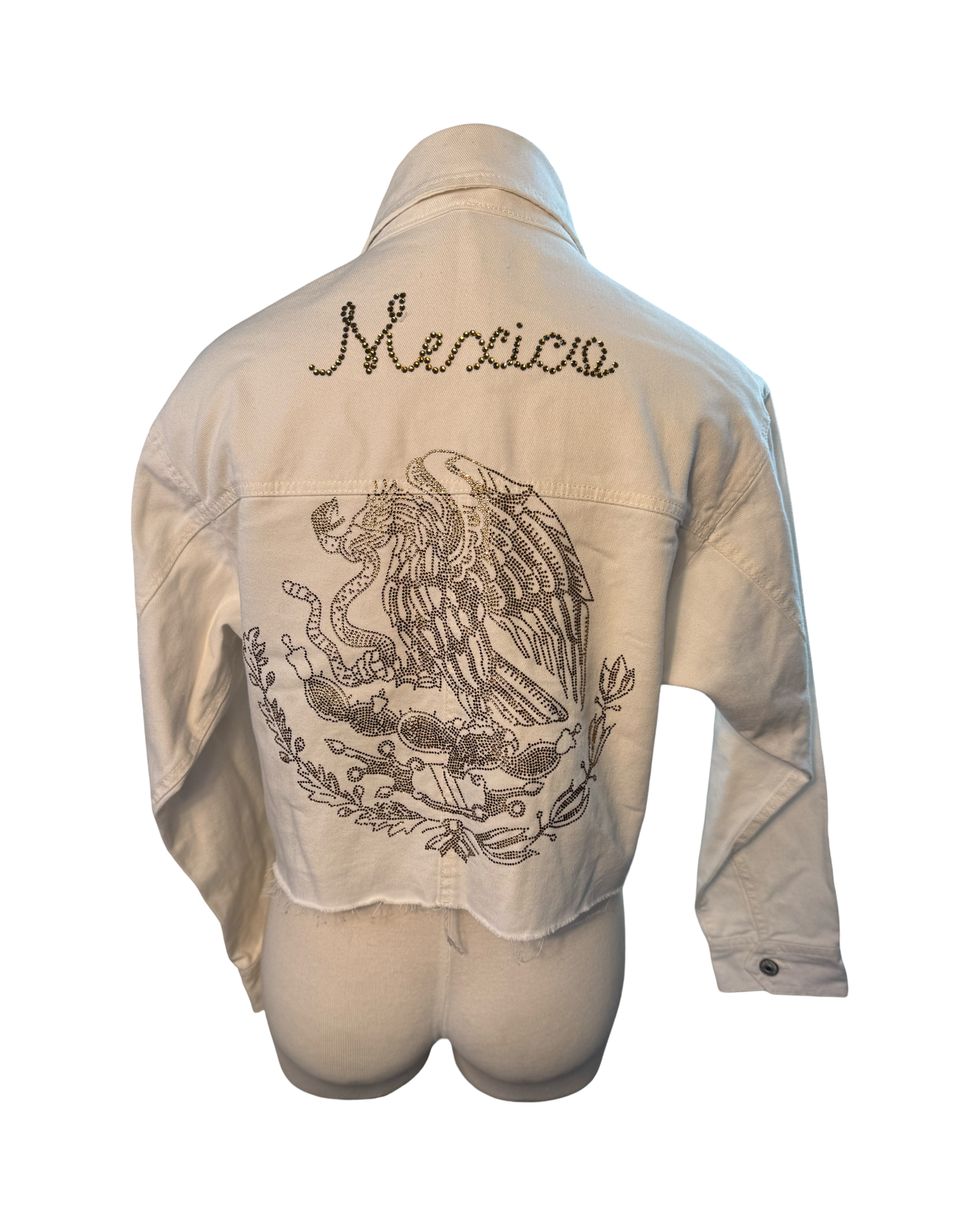 White Crop Top Denim Jacket Mexico