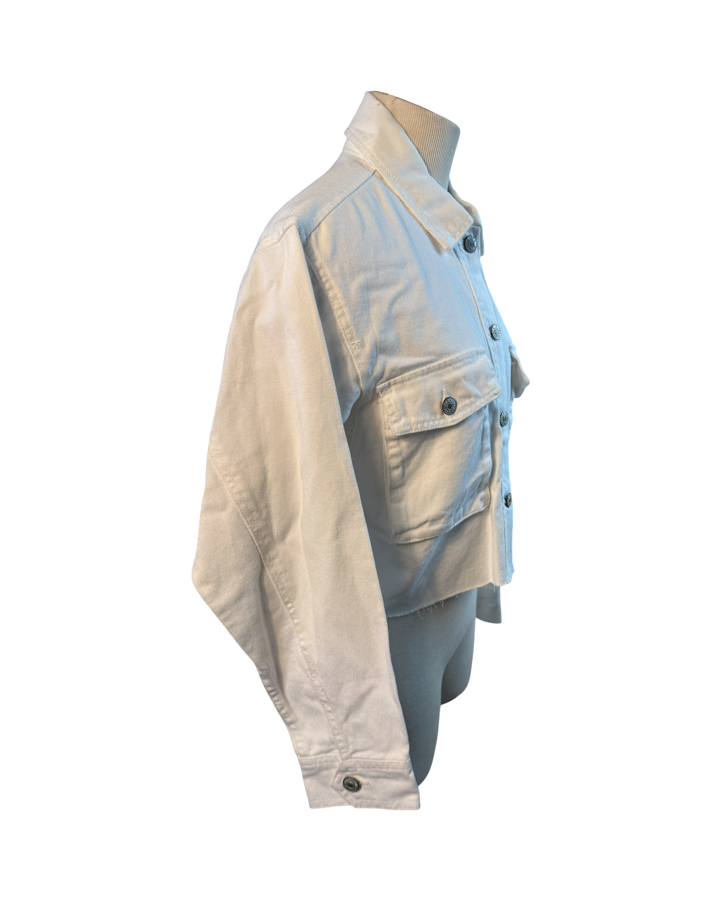 White Crop Top Denim Jacket Mexico