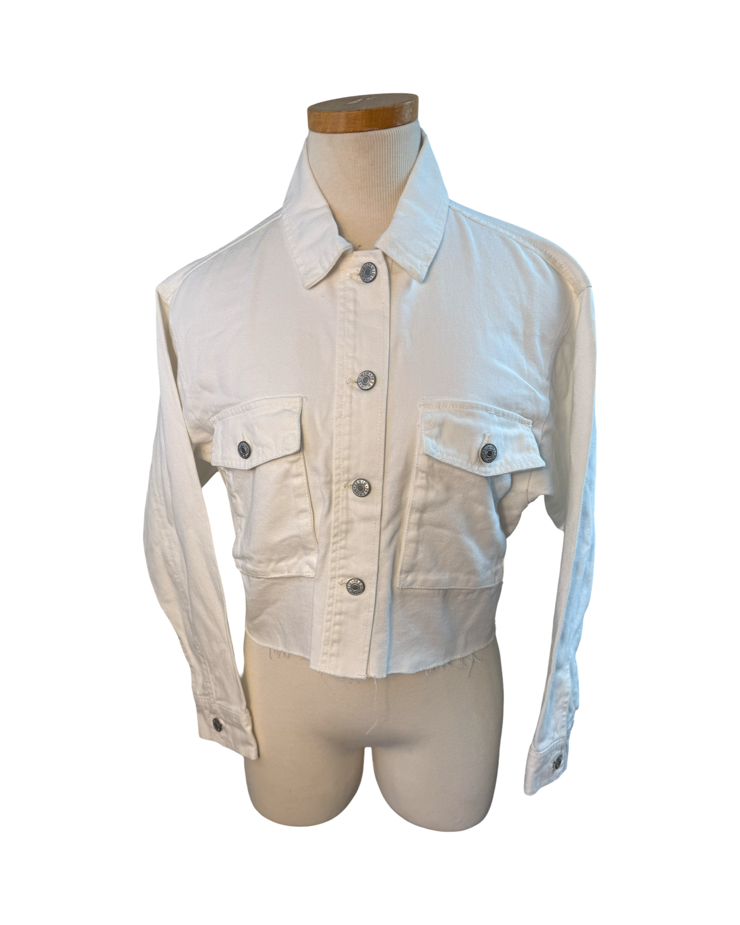 White Crop Top Denim Jacket Mexico