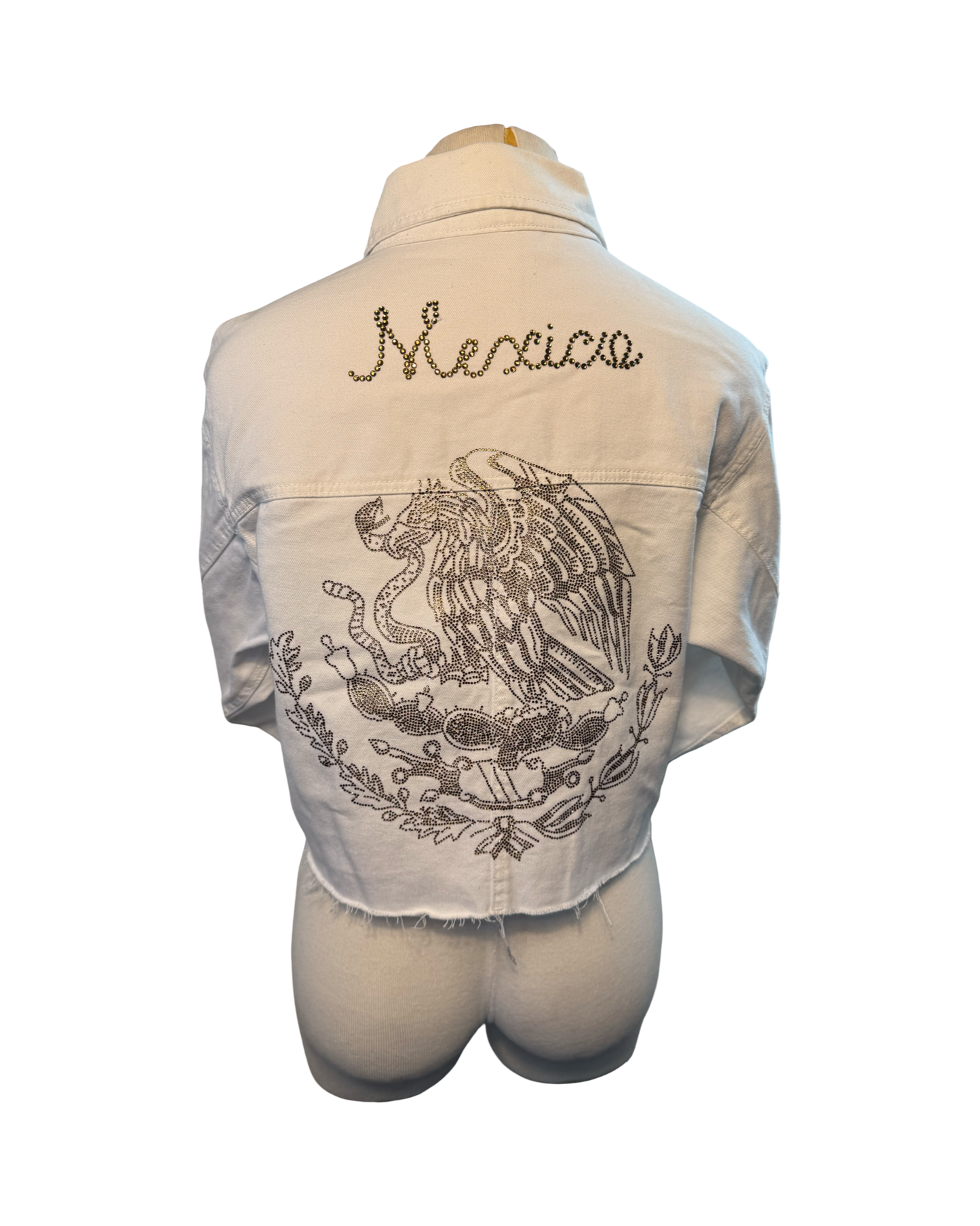 White Crop Top Denim Jacket Mexico