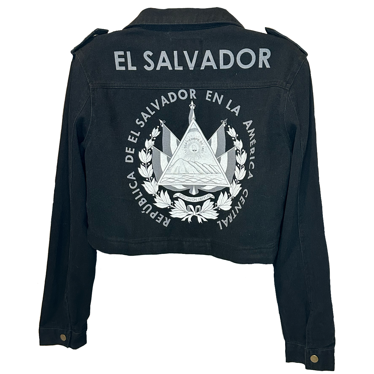 Cropped printed El Salvador White Logo Jacket